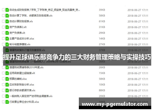 提升足球俱乐部竞争力的三大财务管理策略与实操技巧
